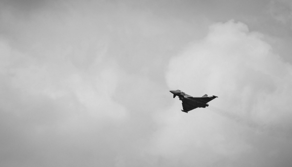 Un avion de combat Eurofighter Typhoon.
