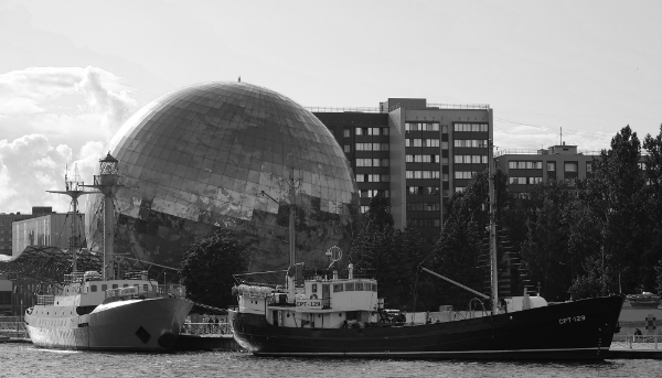 Vue du port de l'enclave russe de Kaliningrad.