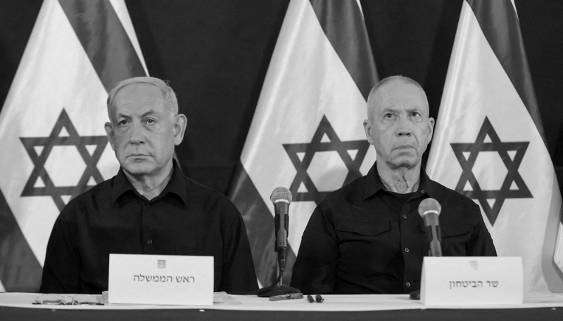 Le premier ministre israélien Benjamin Netanyahu et son ministre de la défense Yoav Gallant, le 28 octobre 2023.